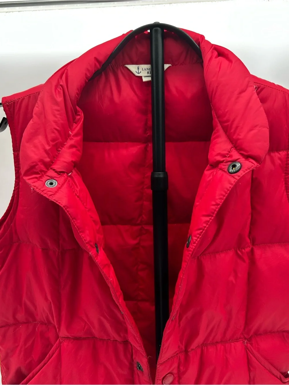 Lands' End Kids Red Quilted Puffer Vest Size Small 7-8
